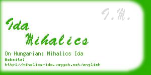 ida mihalics business card